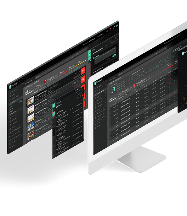 BrandShield detection screens across multiple displays